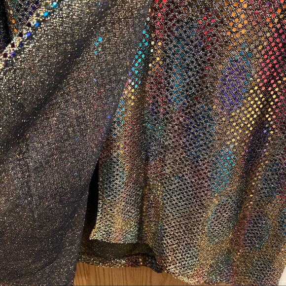 NWT Vintage Dressy Betsy Gold Pullover Rainbow Effect Sequin Top Size Small - Picture 4 of 6
